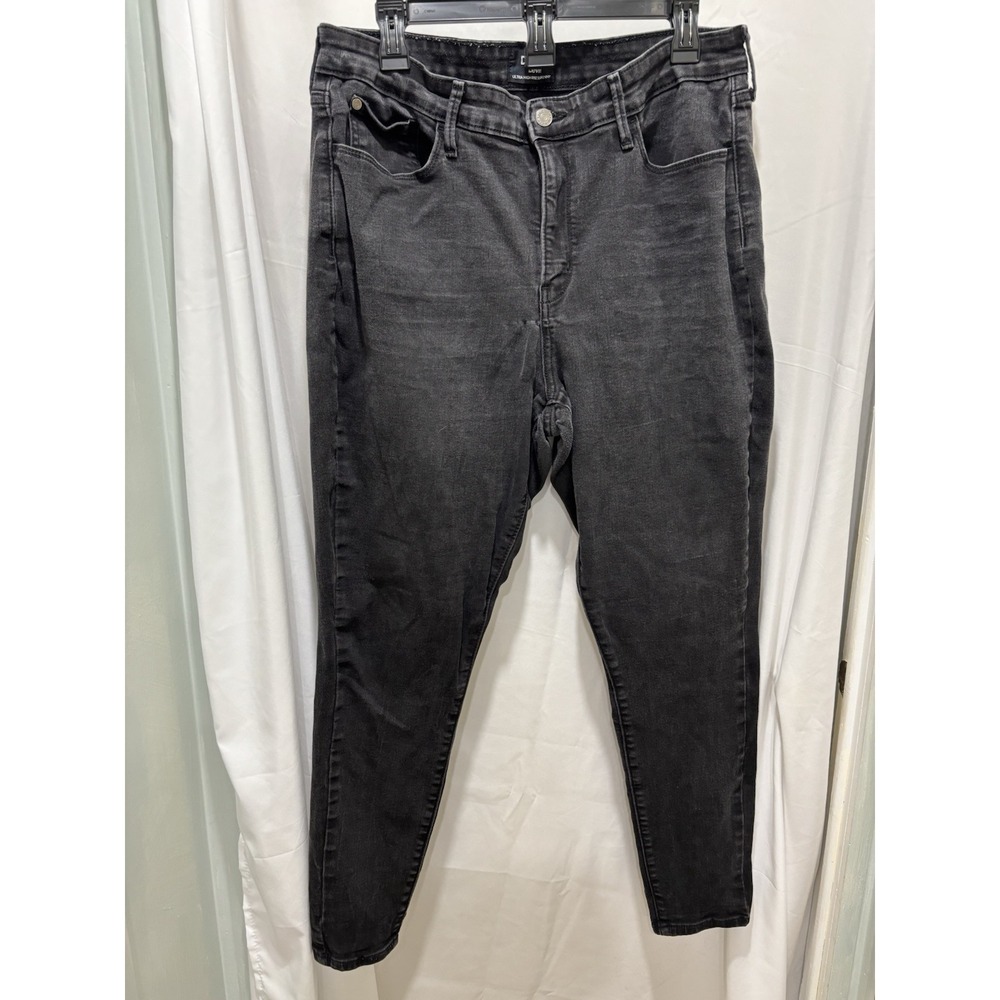 Denizen Women's Black Jeans From Levi's Ultra High Rise Super Skinny Size 18...